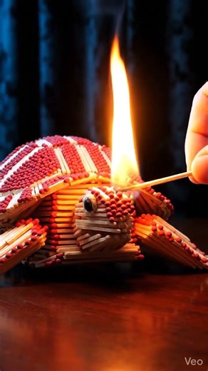 Turtle Burning 🔥 Matchstick Art Transformation
