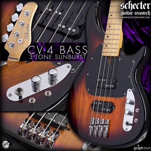 THE CV BASS COLLECTION The CV Bass Series comes in 4 & 5-String versions, each with three color variations: 3-Tone Sunburst, Ivory, & Gloss Natural TAP THE LINK IN THE COMMENTS FOR DETAILS | Schecter Guitars