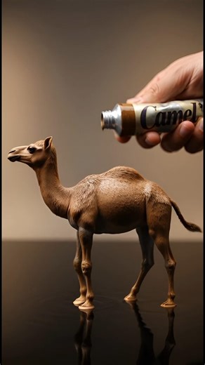 Satisfying Paint Extrusion ASMR | Camel Paint Tube Creates a Mini Camel 🐪 | 8K Surreal Animation