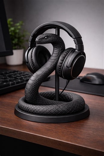 3D Printable Headset Holder | Snake Headphone Stand STL | Digital Download - Etsy
