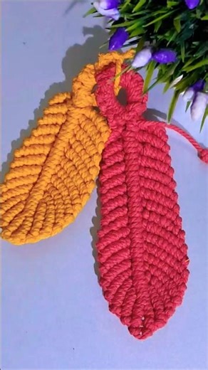 Mini Macramé Feathers | DIY Keychains, Bag Charms & Bookmarks! #shortsfeed #macramelove #diy #love