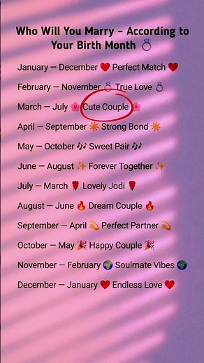 Birth Month Match – Who Will You Marry? 💍🥰