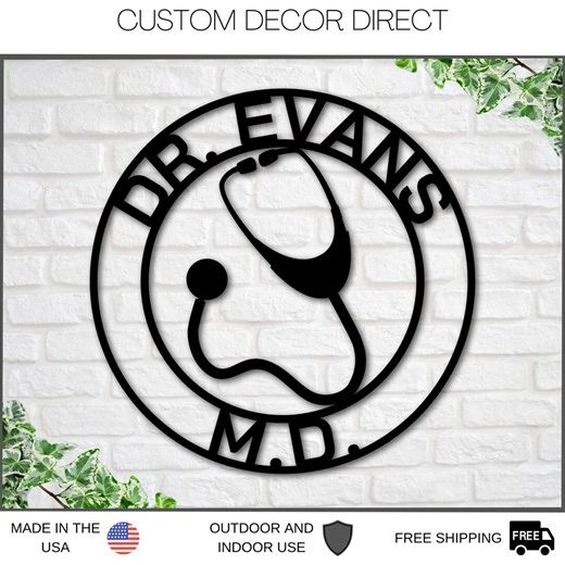 Doctor Metal Sign: Personalized Office Decor - Powder Coated Steel - Etsy