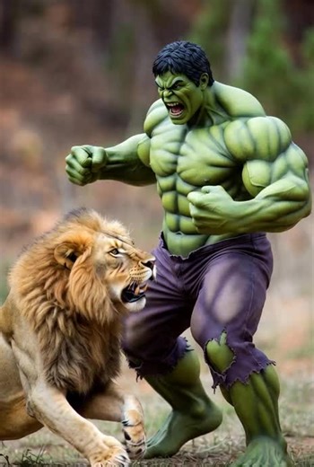 Hulk vs Lion: Epic Showdown