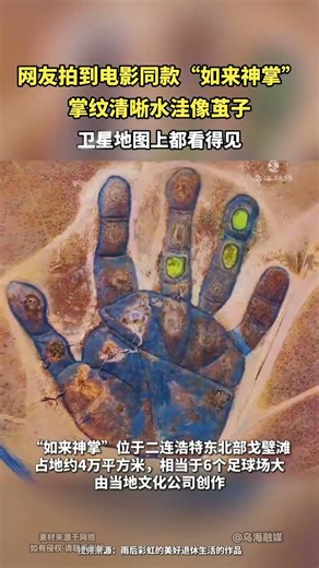 網友拍到電影同款“如來神掌”，掌紋清晰水窪像繭子！！！ #大熱門 #china