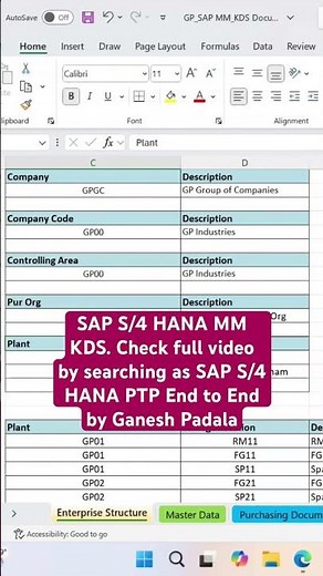 SAP S/4 HANA Key Data Structure