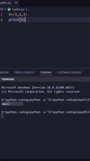 “Immutable Data in Python 🤯 Tuples Explained” #python #coding #viral