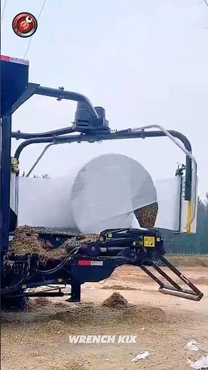 Corn Silage Wrapping Machine in Action