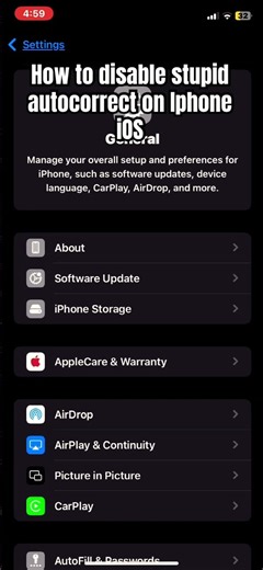 How to disable autocorrect on iphone iOS #tutorial #Youtube shorts #settings #StupidAutocorrect