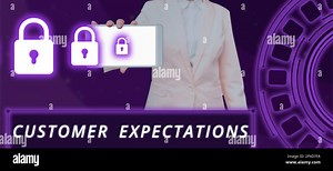 Conceptual caption Customer Expectations, Word for Benefits a Client Expect Surpass the needs and wants Stock Photo - Alamy