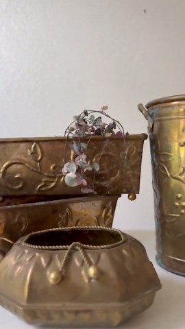 Rustic Small Planter Vase Set With Aged Patina - Etsy