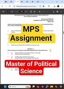 🔥IGNOU MPS Assignment 2025 | Master of Political Sciene Assignment Submission Details & Assignment