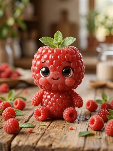Watch this adorable raspberry character come to life! 🍓 This cute AI-generated fruit looks like a tiny baby made of raspberries. Perfect for fans of cute animations, food characters, and relaxing viral videos. Follow for more cute AI food characters and fun animations! #fyp #viral #cuteanimation #aiart #cutefruit