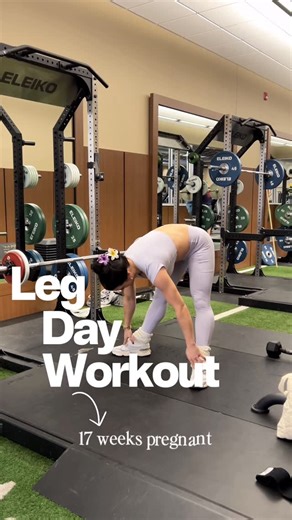 ABI ROMAN 🎀 Women’s Health & Fitness Coach on Instagram: "Leg day workout @ 17 weeks pregnant🤰🏻💜 So many incredible benefits to strength training during your pregnancy 🏋🏼‍♀️ 📌Save this workout and give it a try ladies ⤵️ Cardio warm up: 5-8 minutes A1 Deep Squat to Hamstring Stretch A2 Squat Arm Reaches A3 Alternating Hip Openers B1 Banded Alternating Squat to Kickbacks B2 Barbell Banded Deadlifts C1 Contralateral Bulgarian Split Squats D1 Seated Abduction Machine (Hinge Forward) E1 Cable