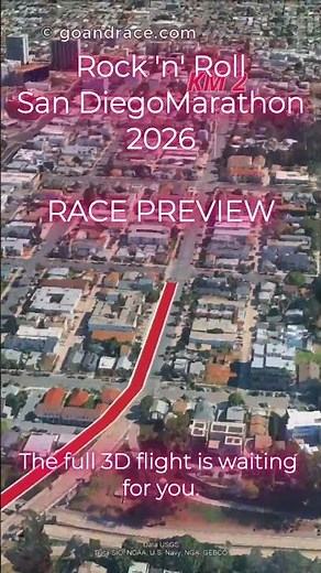 Rock 'n' Roll San Diego Marathon 2026: Official 3D Course Preview