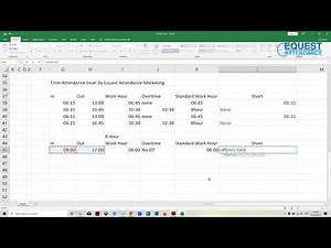 Excel Tutorial For Time Attendance In Out Work Hour Overtime Short Kiraan Waktu kerja lewat Short OT