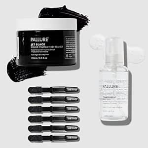 Pallure Color Pigment Refresher Mask Shine Kit, Semi Permanent Hair Color Depositing Conditioner, 8.5 Oz Jet Black