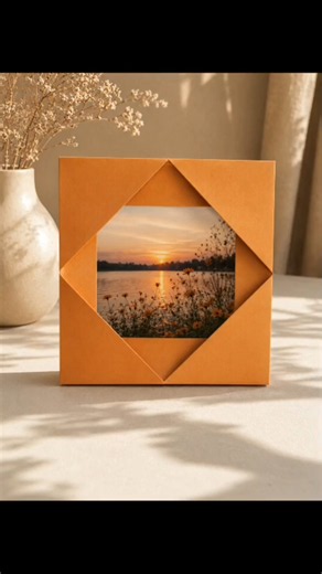 Paper origami frame - no glue #diy #diycrafts