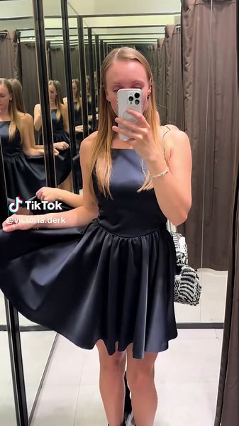 Stylish Black Open-Back Mini Dress by Zara