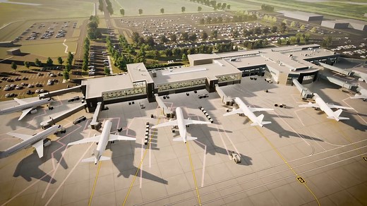 A glimpse into travel innovation awaits you! ✈️ Join us on a virtual tour of the future, as we reveal the extraordinary external and internal design of our terminal expansion project. We're dedicated to enhancing your journey as a #FlyFargo traveler! | Fargo Hector International Airport