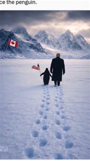 Donald trump on greenland with legend penguin 🐧 #trump #penguin #denmark #eu #france #tarrif #modi