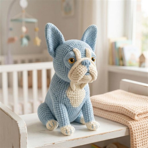 Black Frenchie Amigurumi Pattern • Crochet Dog PDF • Realistic Bulldog Tutorial