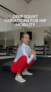 📌Comment DEEP SQUAT to improve your squat depth, ankle and hip mobility. ✅Your hips need both flexibility and strength at end range. These variations build both: 1. Hip prying - Use your elbows to gently push knees out, opening hip external rotation and adductors 2. Hip rotation taps - Shift weight to one leg, rotate the knee inward, working on hip rotation 3. Side-to-side shifts - Rock laterally in your deep squat, loading each hip through full range dynamically. These are advanced progression
