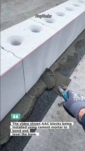 AAC Block Installation with Mortar | Fast & Precise Masonry #Construction #AAC #Masonry