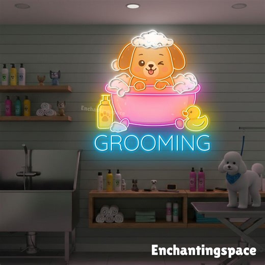 Open Pet Shop Neon Sign, Warm LED Wall Light for Pet Store, Grooming Salon or Boutique Display - Etsy