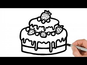 How to Draw Cake Easy | Food Drawings for Beginners