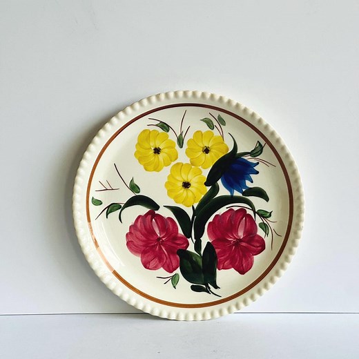 Vintage Blue Ridge Pottery Platter: Handpainted Floral Earthenware - Etsy
