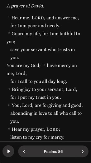 Psalms 86 a Prayer from David to the Lord ✝️