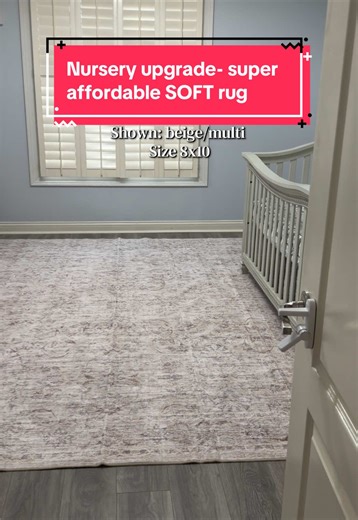 This rug is exactly what I was looking for for the nursery. It’s super soft, but not a shag rug that’s impossible to clean (because let’s be honest… kids 😅). It instantly made the room feel so much more cozy without worrying about it being high maintenance. I also love that it’s machine washable, which is a huge win for a nursery. I have the Beige/Multi in the 8x10, and the size is perfect. They also have tons of colors and different sizes, so you can find one that works for any room. And hones