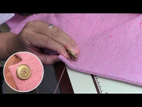 How to sew a button on a jacket