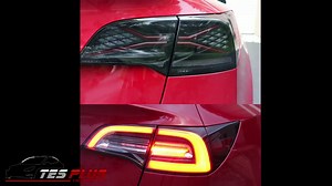 HANSSHOW Tesplus LED Tail Light for Tesla Model 3/Y 2017-2022, Streamlined LED Sequential Turn Signal, X Shape with Start Mode Red Dynamic Dual Reversing Lights