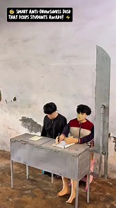 😴 Smart Anti-Drowsiness Desk That Keeps Students Aware! This invention is for entertainment purposes only. #experiment #funny #teacher #students #invention