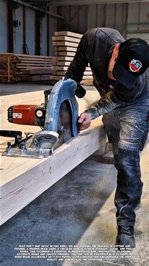 Precision Wood Cutting with Circular Saw | Clean Beam Finishing Technique.
