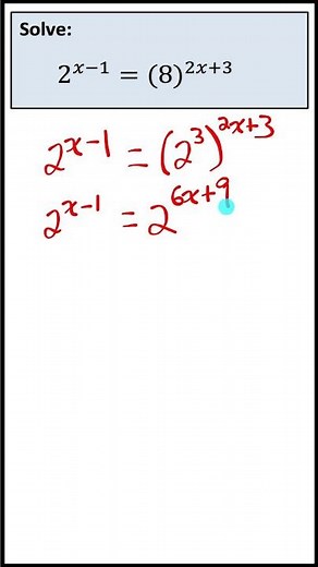 Solve an Exponential Equation | jensenmath.ca #maths #math #exponents