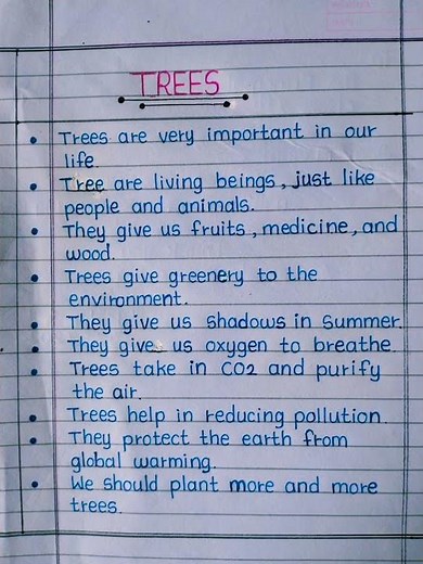 10 lines on tree/10 lines essay on tree/essay on tree in english/short essay on tree #10linesontree