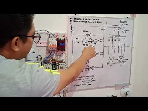 alternating motor pump operation using floatless relay