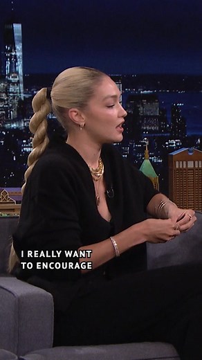 @gigihadid on her clothing brand, Guest in Residence: “I really want to encourage this generation to invest in good quality pieces and keep them for a long time in their wardrobes and then pass them down to people they love.” #FallonTonight