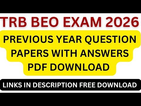 TRB BEO PREVIOUS YEAR QUESTION PAPERS & ANSWERS FREE DOWNLOAD !!!