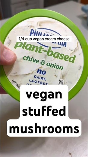 vegan cheesy stuffed mushrooms #veganrecipes