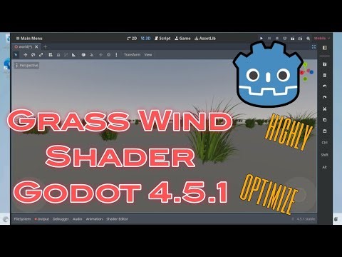 Grass Wind Shader for Godot 4.5.1 godot grass wind shader optimised godot grass shader download