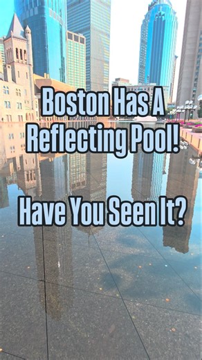 Boston’s Reflecting Pool stretches 690 feet long and 100 feet wide, framed by a curved infinity edge of polished red granite. ❤️ | Only In Boston