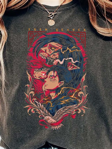 Eren Yeager Power Anime Shirt, Vibrant Eren Yeager Sweatshirt,unique Eren Shirt, Attack on Titan Unisex T-shirt, Otaku Shirt - Etsy