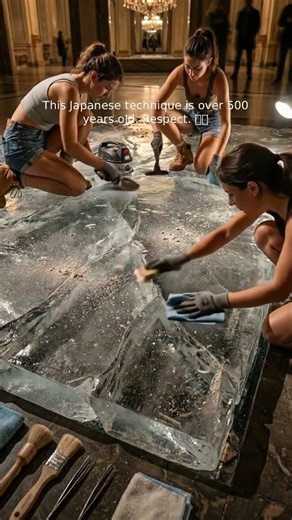 Cracked Ice Restoration Timelapse: From Damage to Perfection