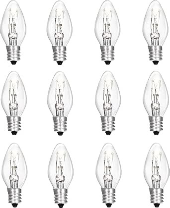 12 Pack Scentsy Light Bulbs 15Watt 120V Wax Warmer Bulbs C7 Replacement Bulb Dimmable Salt Lamp Bulbs with E12 Base for Night Light, Candle Warmer