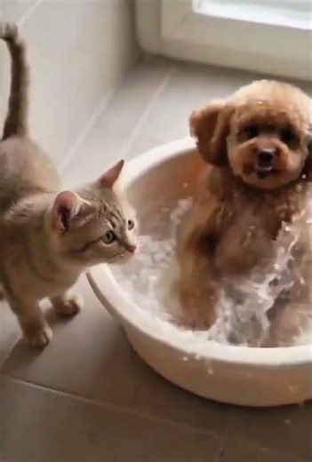 Dog and Cat Play Fight… Too Funny 😂🐾