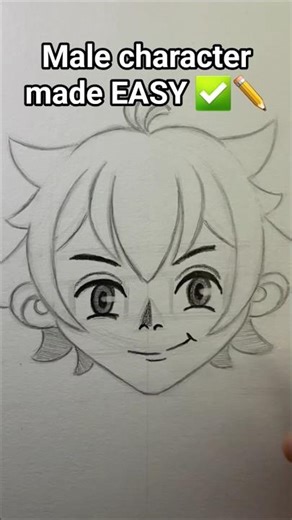 How to draw a male anime character ✏️ #shorts